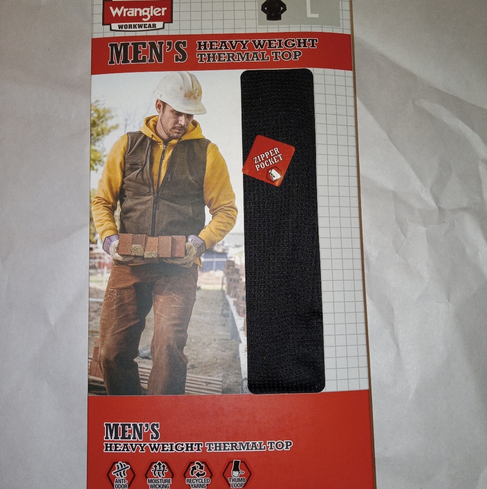 Men's Wrangler Heavy Weight Thermal Top, Shirt Medium and Large